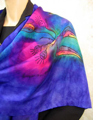 Pure Silk Shawls with Australian Flowering Gum designs
