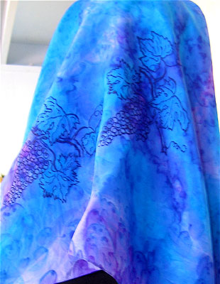 Square Silk Scarves painted over Vineyard Art designs