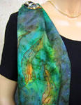 Pure Silk Long gum leaf scarves